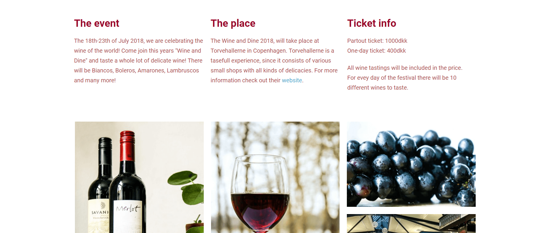karoline, paarup, portfolio, website, project, wine, and, dine, webshop, cover