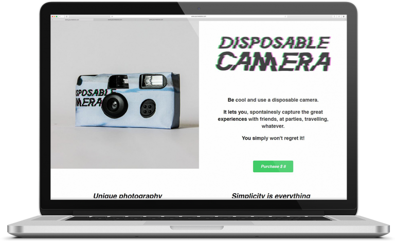 karoline, paarup, portfolio, website, project, micro, webshop, disposable, camera